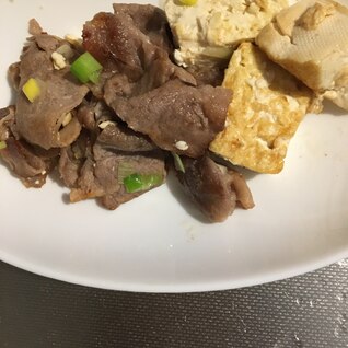 豚肉と豆腐のネギ塩だれ